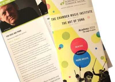 Toronto Summer Music program brochure