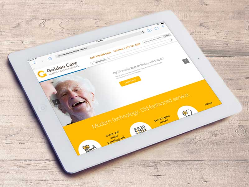 golden care dental website design-brand-development-toronto image