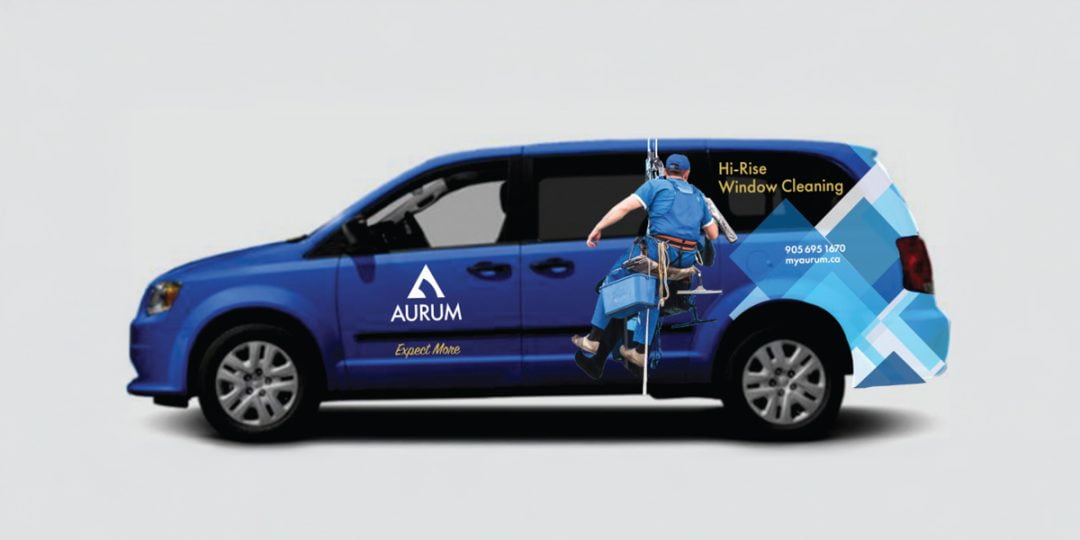 Custom vehicle wrap design for small business in Toronto