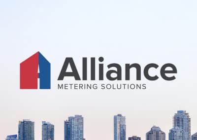 Alliance Metering Solutions logo created by Mystique Brand Communications — modern logo redesign with a clear brand identity