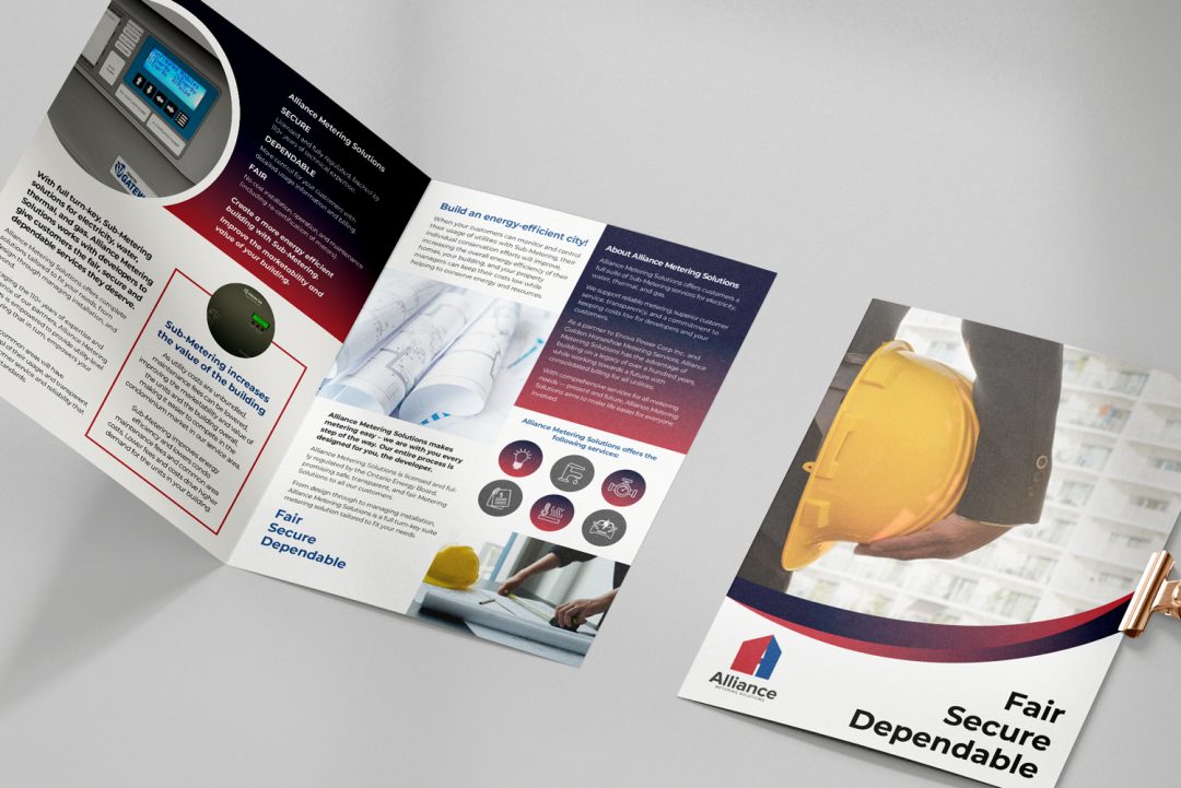 Alliance Metering Solutions Corporate Identity Collateral bi-fold Brochure Design