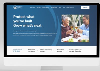 Website design created by expert branding and web design agency Mystique Brand Communications for Nest Capital Mortgage Investment Corporation