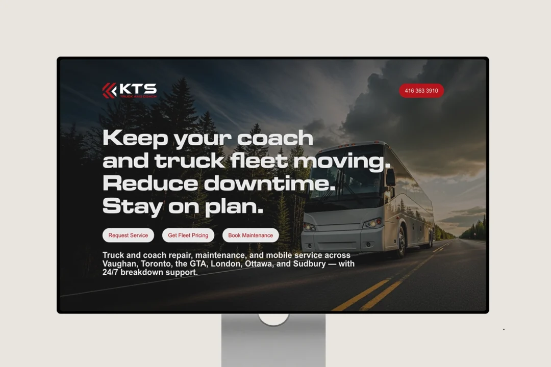 Business Website Design Services for KTS Truck and Coach | Toronto Web Design Agency