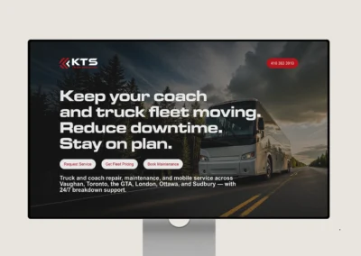 Business Website Design Services for KTS Truck and Coach | Toronto Web Design Agency